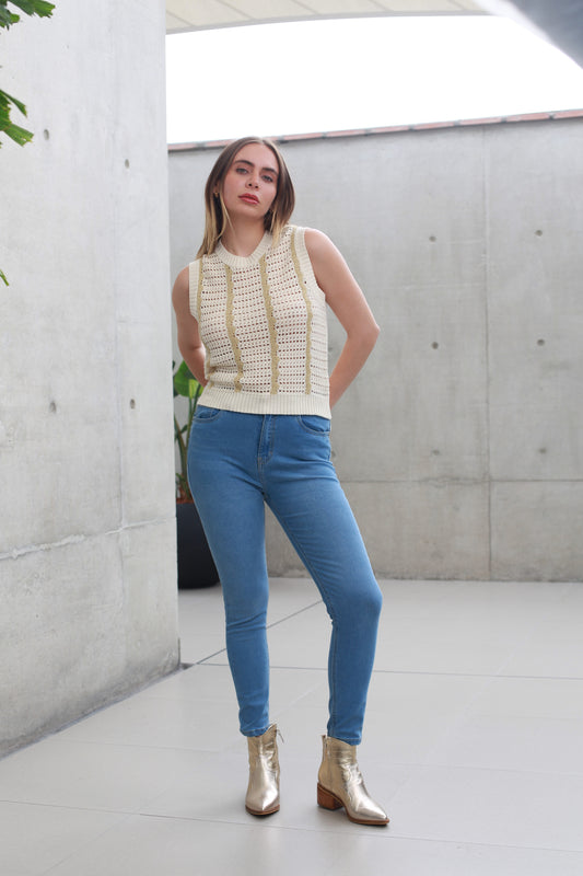 Chaleco Hilo con Rayas