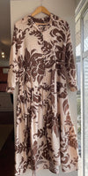 Vestido Princesa Flores Marrones