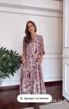 Vestido Otoño Estampado Vino