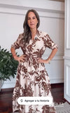 Vestido Princesa Flores Marrones