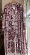 Vestido Otoño Estampado Vino