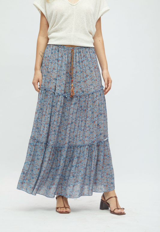 Falda Boho Azul