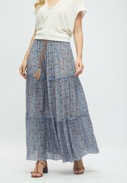 Falda Boho Azul
