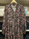 Vestido Otoño Flores Rosadas