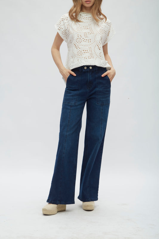 Jean wide leg Azul