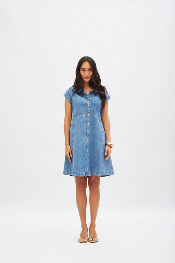Vestido Denim Cortes