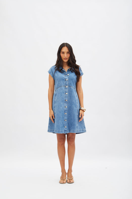Vestido Denim Cortes