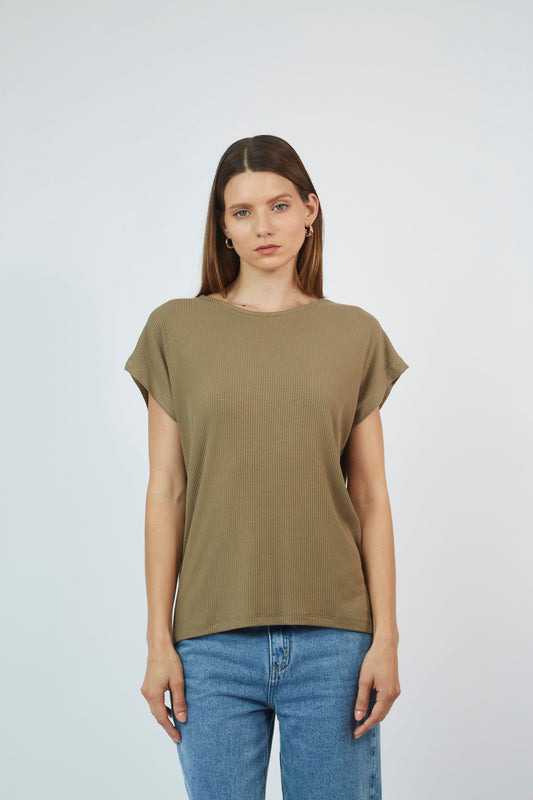 Polo Acanalado Manga Corta