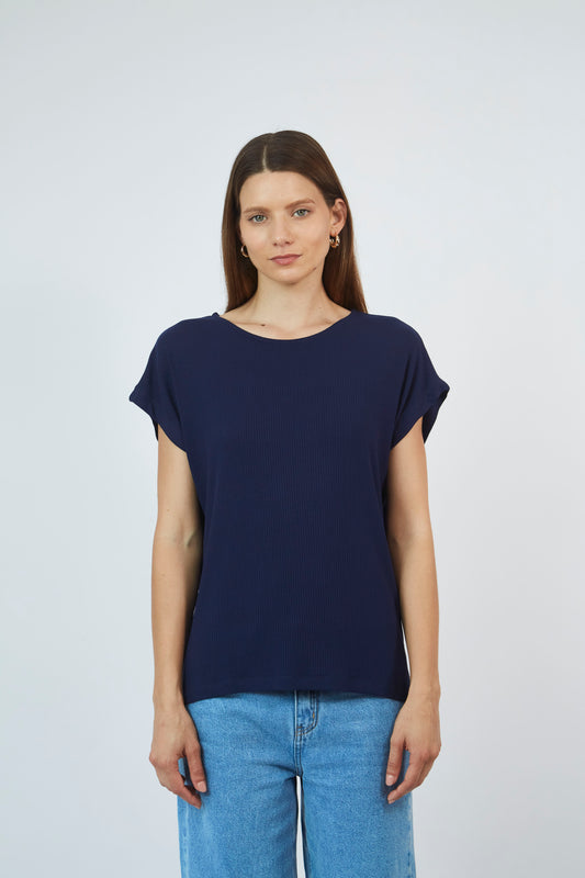 Polo Acanalado Manga Corta