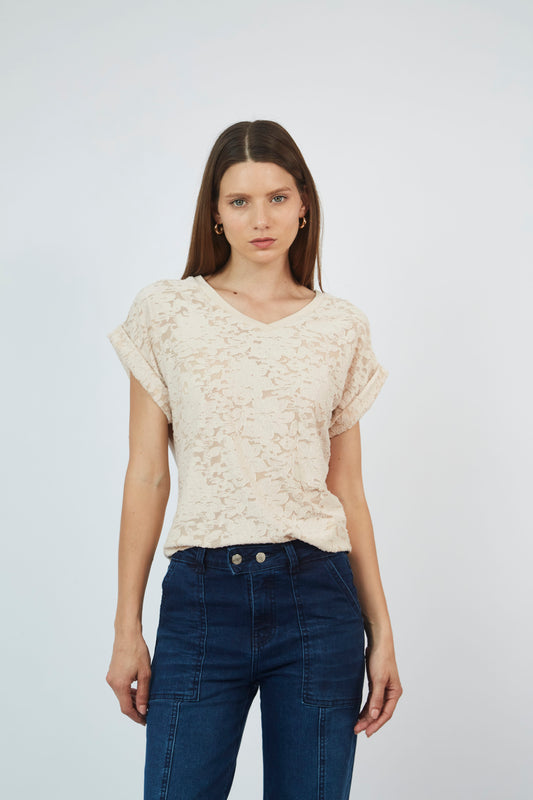 Polo Encaje Manga corta