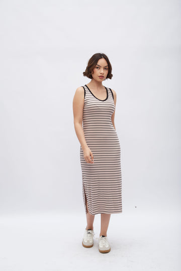 Vestido tank rib rayas