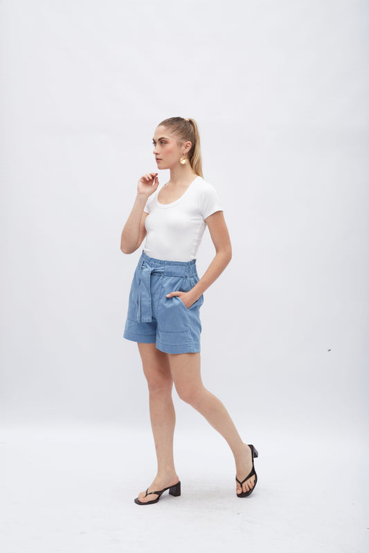 Short Tencel Celeste