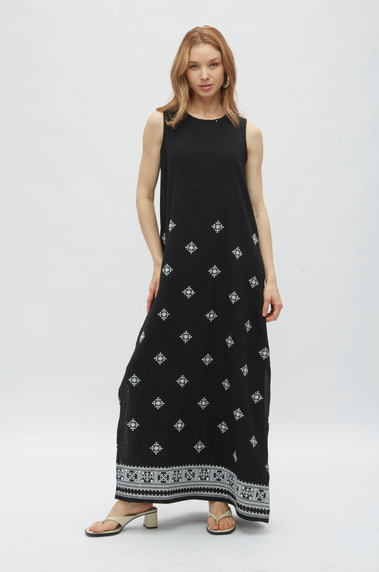 Vestido Lino Bordado