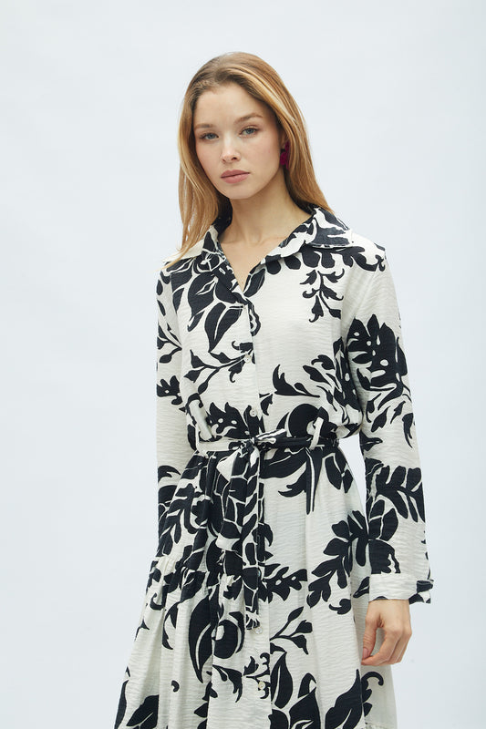 Vestido Princesa Flores Negro